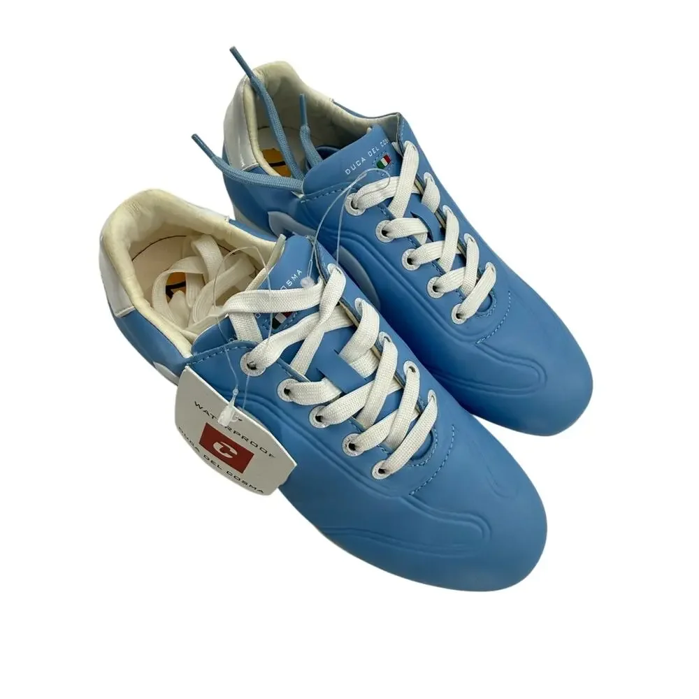 NWT DUCA DEL COSMA Queenscup Women's Spikeless Golf Shoes Baby Blue White Size 7